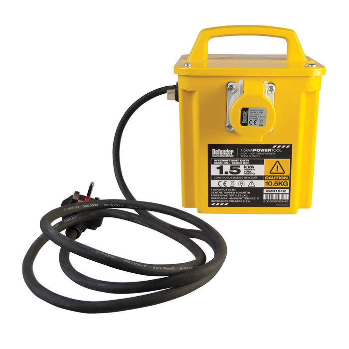 Defender 110v, 1.5kVA Transformer 16A | E201512