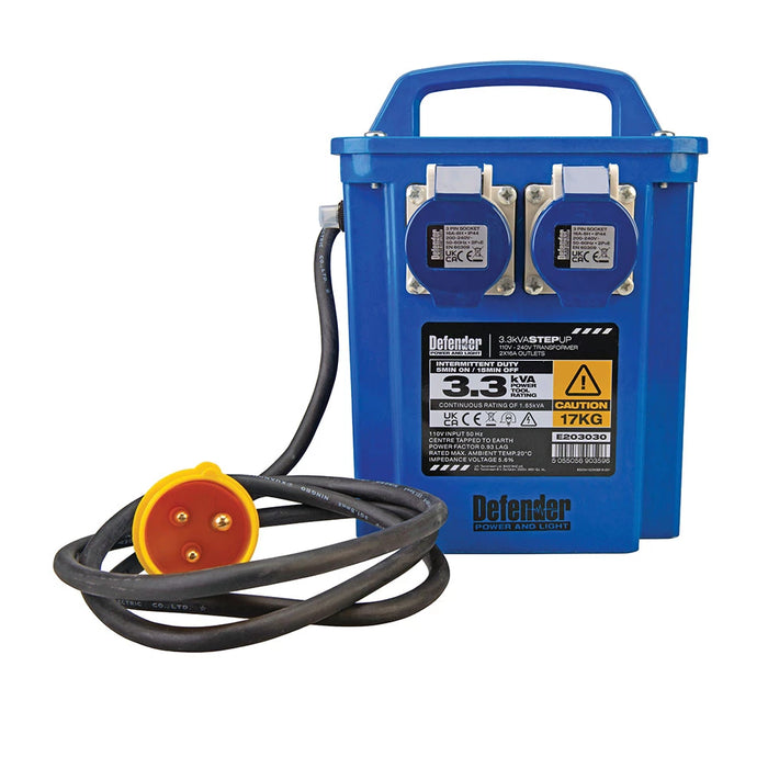 Defender 230v, 3.3kVA Step Up Transformer 16A | E203030
