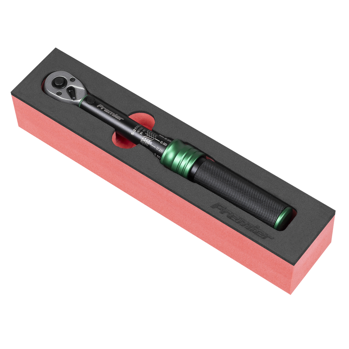 Torque Wrench Micrometer 1/4"Sq Drive Calibrated 5-25Nm - Premier Black | STW901B
