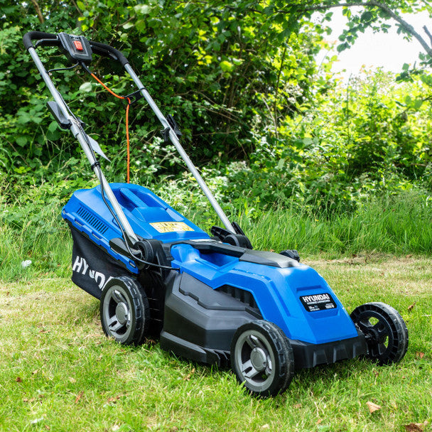 Electric Lawnmower With Rear Roller, Mulch & 40L Bag (15" / 38cm, 1600W) | Hyundai