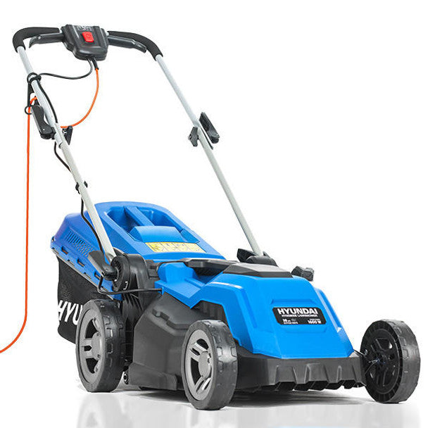 Electric Lawnmower With Rear Roller Mulch 40L Bag 15 38cm 1600W Hyundai