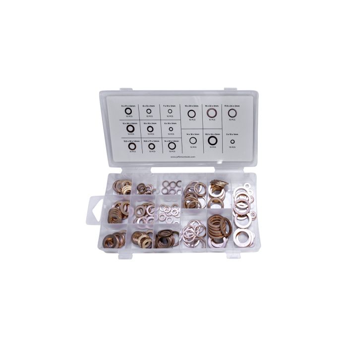 Jefferson 150 Piece Copper Washer Assortment Kit Metric | JEFABXCOW150M