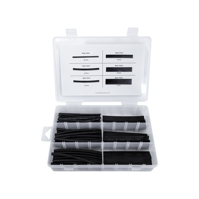 Jefferson 95 Piece 100mm Heat Shrinking Tubing Kit Black | JEFABXHST095BK