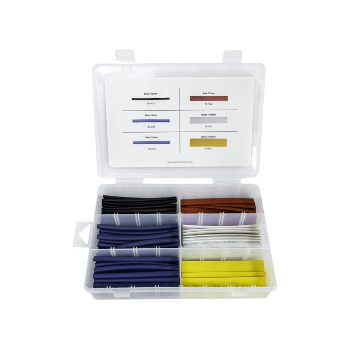 Jefferson 95 Piece 100mm Heat Shrinking Tubing Mixed Colour Set | JEFABXHST095MC