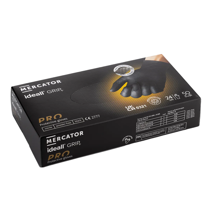 Mercator IDG Ideall Grip Nitrile Glove Black | IDG-BLACK