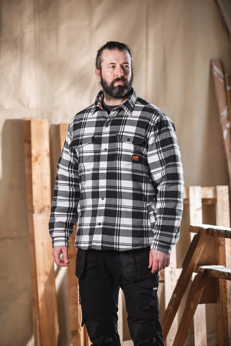 Worker Padded Checked Shirt, Black/White | Scruffs