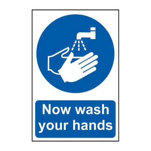 PVC Wash Your Hands Self Adhesive Sign | 200 x 300mm