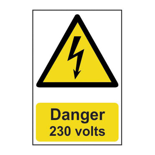 PVC Danger Volts Self Adhesive Sign | 200 x 300mm