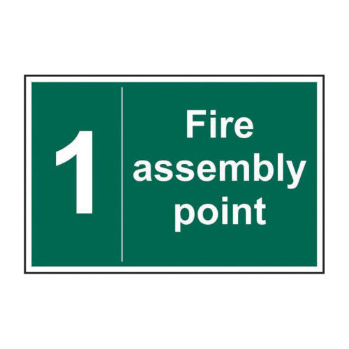 PVC Fire Assembly Point Sign 0-9 | 300 x 200mm