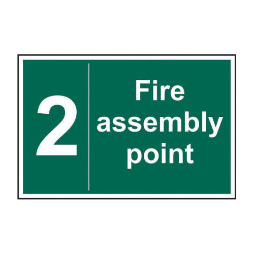 PVC Fire Assembly Point Sign 0-9 | 300 x 200mm