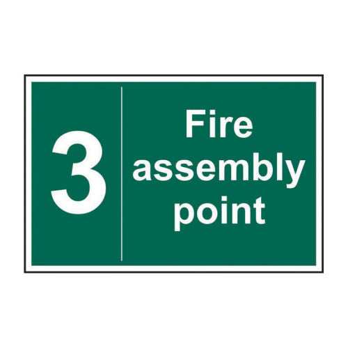 PVC Fire Assembly Point Sign 0-9 | 300 x 200mm