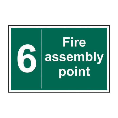 PVC Fire Assembly Point Sign 0-9 | 300 x 200mm