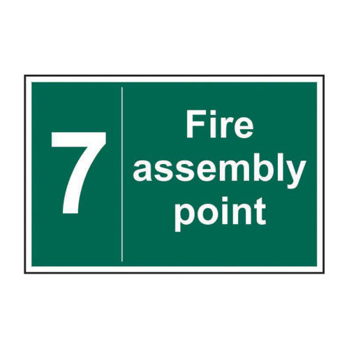 PVC Fire Assembly Point Sign 0-9 | 300 x 200mm