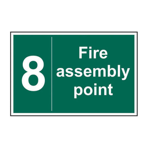 PVC Fire Assembly Point Sign 0-9 | 300 x 200mm