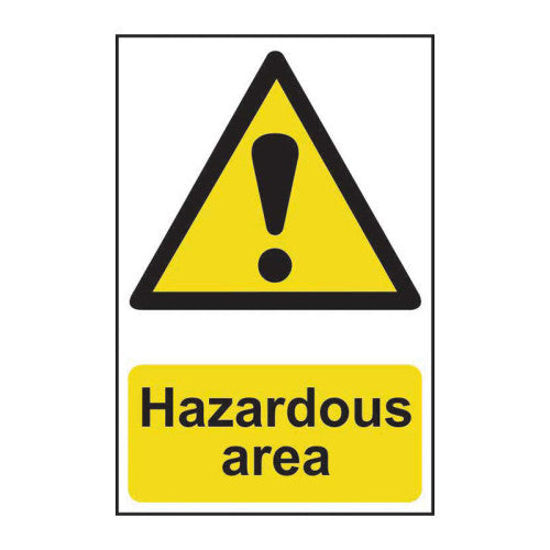 PVC Hazardous Area Self Adhesive Sign | 200 x 300mm