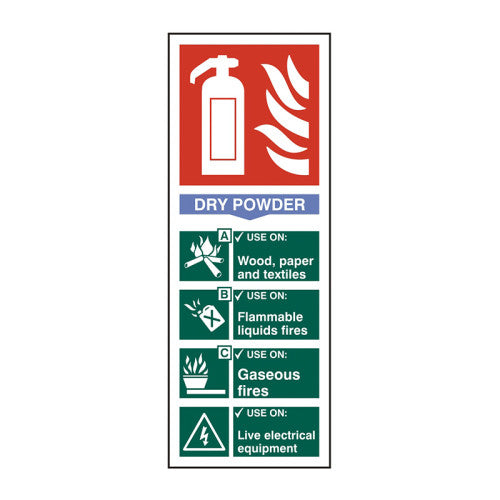 PVC Fire Extinguisher Self Adhesive Assorted Signs | 75 x 200mm