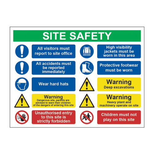 Foamex Site Safety Notice Board | 800 x 600mm