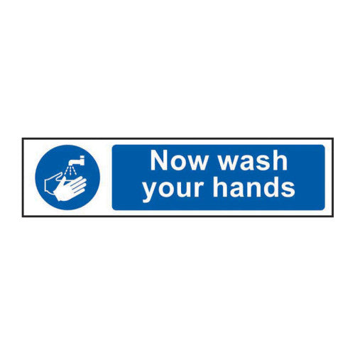 PVC Wash Your Hands Self Adhesive Sign | 200 x 50mm