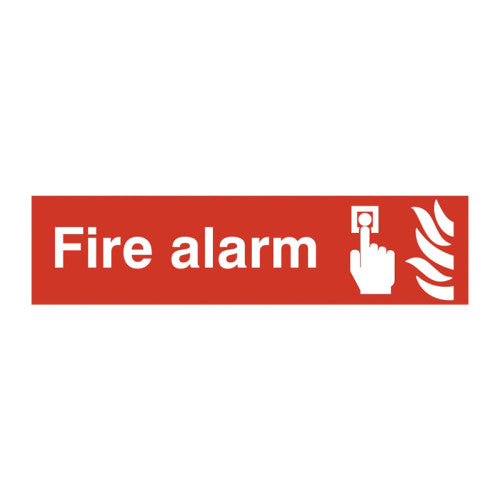 PVC Fire Alarm Self Adhesive Sign | 200 x 50mm
