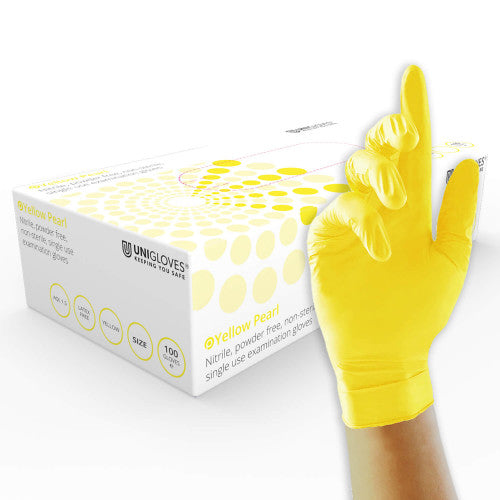 Unigloves Disposable Long Lasting Nitrile Gloves Full Pearl Range (15 Colours) | GP00