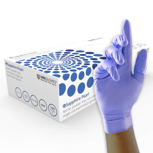 Unigloves Disposable Long Lasting Nitrile Gloves Full Pearl Range (15 Colours) | GP00