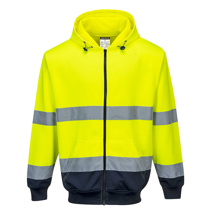 Hi-Vis Contrast Zipped Hoodie | Portwest