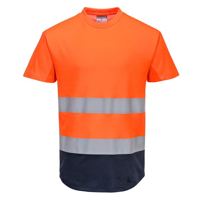 Portwest Hi-Vis Contrast Mesh Insert T-Shirt Short Sleeved | C395