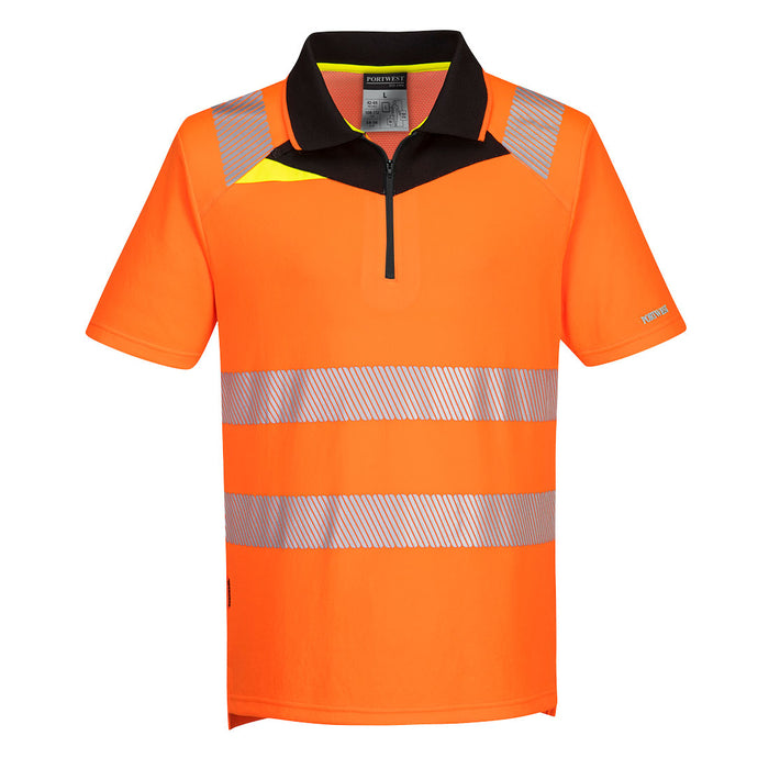 Portwest DX4 Hi-Vis Zip Polo Shirt Short Sleeved | DX412