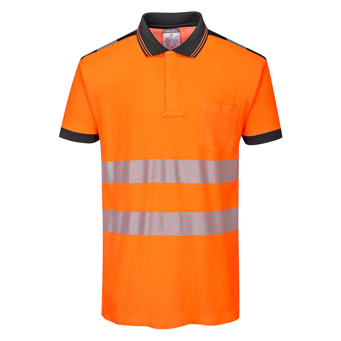 Portwest PW3 Hi-Vis Cotton Comfort Polo Shirt Short Sleeved | T180