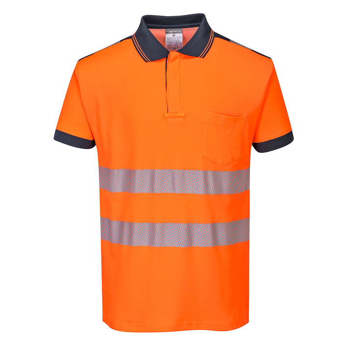 Portwest PW3 Hi-Vis Cotton Comfort Polo Shirt Short Sleeved | T180