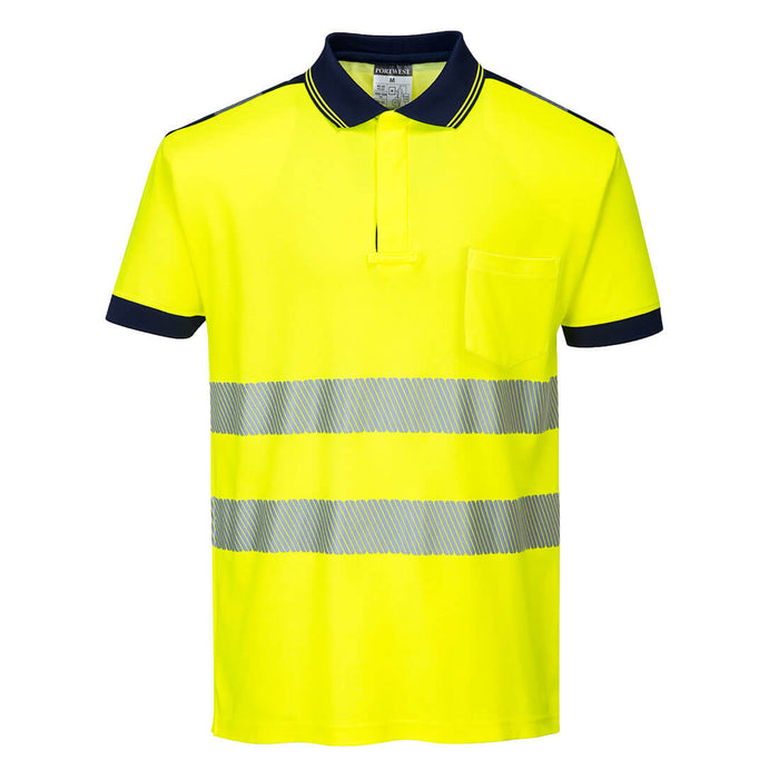 Portwest PW3 Hi-Vis Cotton Comfort Polo Shirt Short Sleeved | T180