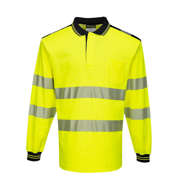 Portwest PW3 Hi-Vis Cotton Comfort Polo Shirt Long Sleeved | T184