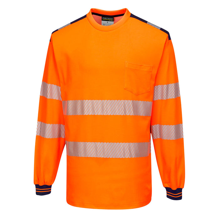 PW3 Hi-Vis Cotton Comfort T-Shirt L/S | Portwest