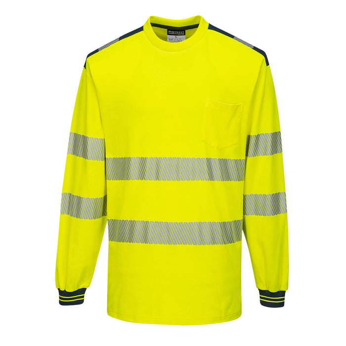 Portwest PW3 Hi-Vis Cotton Comfort T-Shirt Long Sleeved | T185